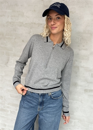 Vika ls zip polo Grey Mel. Oval Square 